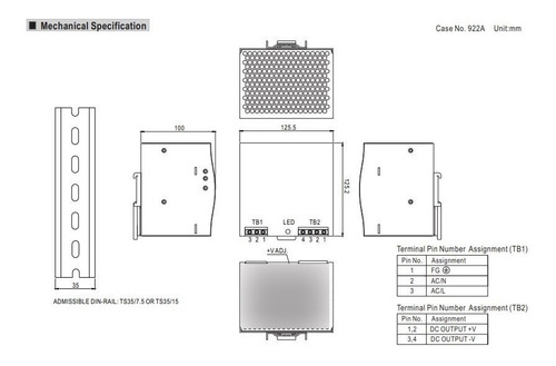 Fonte Chaveada 110v 240w Saída 5v 12v 15v 24v 36v 48v  Din