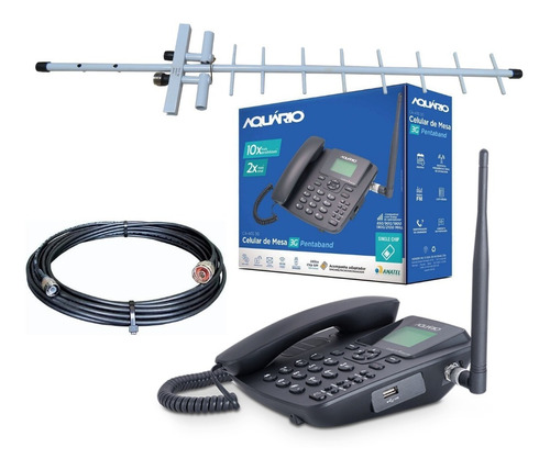 Kit Celular Mesa Aquario Ca-403g + Antena Rural 3g