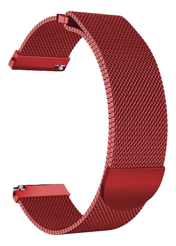 Pulseira Milanese Compatível Com Samsung Galaxy Watch 3 41mm Cor Vermelho