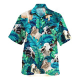 Camisa Havaiana Brahman Gado Amantes Verde Brahma Vaca