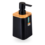 Dispenser Sabonete Liquido Plástico E Bambu C/ Válvula 480ml