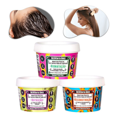 Kit Lola Cosmetics Bemdita Creme Cronograma 100g 3 Potes