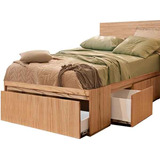 Cama Con Cajones Botinero Baulera 1 Plaza Madera Paraiso 1p