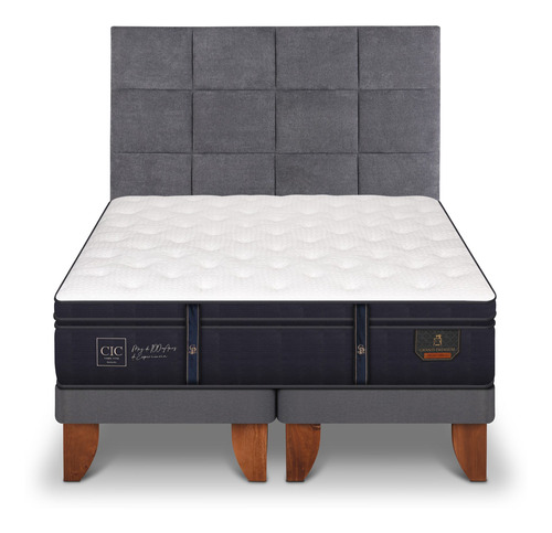 Cama Europea Súper King Grand Premium + Respaldo Támesis 