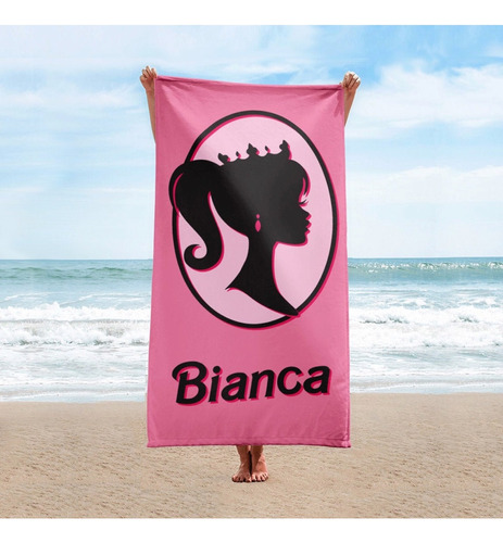 Toalla Barbie Playa Natación Viaje Microfibra Con Tu Nombre 
