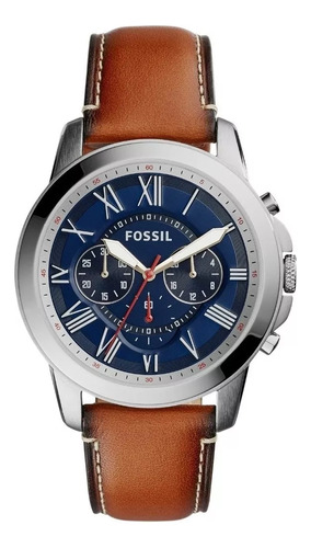 Reloj Hombre Fossil Grant De Cuero Fs5210