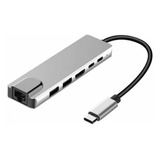 Hub Usb C 6 Puertos Hdtv Hdmi Usb 3.0 Rj45 Sd Tf