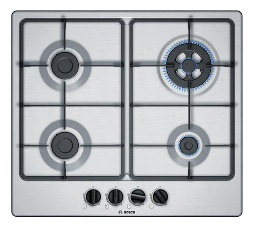 Encimera A Gas Bosch Inox 4 Platos 60 Cm Color Gris