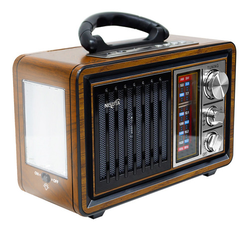 Radio Portatil Am Fm Vintage Retro Bluetooth Aux Linterna