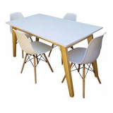 Juego Completo Mesa Escandinava 140x80 + 4 Sillas Eames.