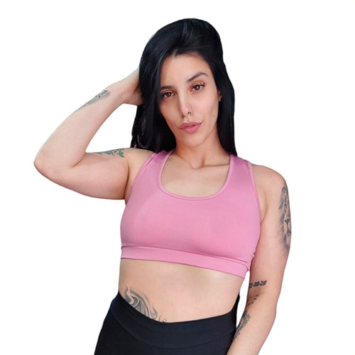 Top Deportivo Lycra Tricot Mujer Tipo Corpiño Gym