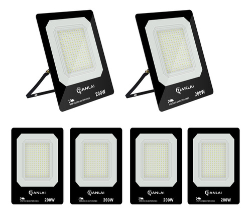 Tianlai Reflector Led 200w/2000w Luz Blanca Frío 6 Piezas