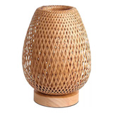 Lámpara De Mesa De Bambú, Hecha A Mano, De Madera