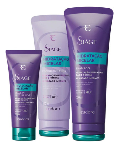 Siàge Hidratação Micelar: Shampoo + Condicionador + Leave-in