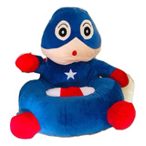 Peluche Sillón Puff Para Bebé O Niño Capitán América