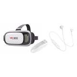 Kit 2 Óculos Vr Box 3d + Controle Bluetooth + Fone Bluetooth