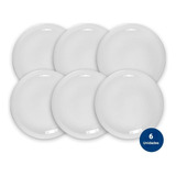 Set Juego Vajilla 6 Platos Para Pan 16cm Porcelana Schmidt Color Blanco