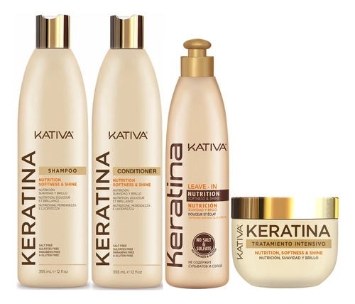 Kativa Keratina · Shampoo, Acond, Crema Peinar Y Tratamiento