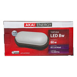 Tortuga Plafón Ovalada Negra Ext Led 8w Akai Energy