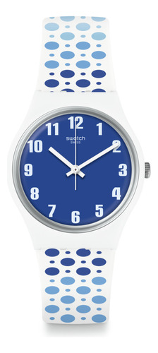 Reloj Swatch Paveblue Gw201 Azul Blanco