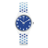 Reloj Swatch Paveblue Gw201 Azul Blanco