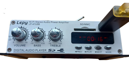 Potencia Amplificador Usb Radio Mp3 + 2 Parlantes Aiwa Japon