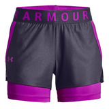 Short Under Armour Play Up 2 En 1  Mujer-gris