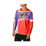 Jersey Fox Larga Powerband Moto Enduro Motocross Para Hombre