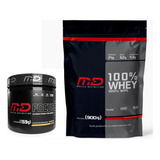 Combo 100% Whey Refil 900g + Focus 159g Md Muscle Definition