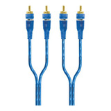 Cable Rca Y 2 Plug Rca 2 Plug Rca Azul Oro 4.2m 10 Pzs