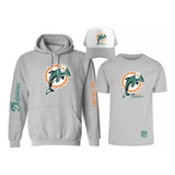 Kit Sudadera + Playera + Gorra Mod Miami Dolphins Nfl