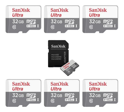 6 Sandisk Micro Sd 32gb Class10 Memory Card 100mb/s Original
