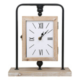 Songqi Home Vintage Wooden Table Clock Battery Operated Two