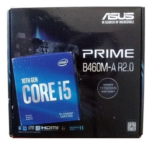 Kit Intel 10 Geração I5 10400f Asus Prime B460m-a R2.0
