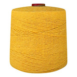 Barbante 8 Fios 1 Kg Eco Brasil Linha Crochê Tricõ Coloridas Cor Amarelo Forte