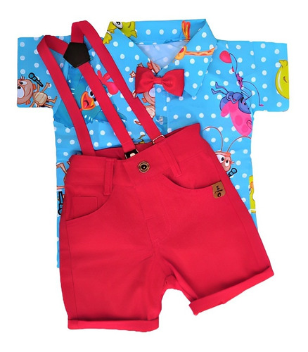 Roupa Galinha Pintadinha Menino Completo Conjunto Temático