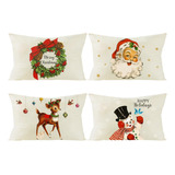 K1tpde 4 Fundas De Almohada Navideñas Vintage, 12.0 X 20.0 I