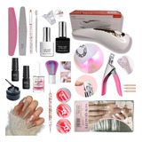 Kit Para Uñas Postizas De Soft Gel Con Cabina Uv Recargable