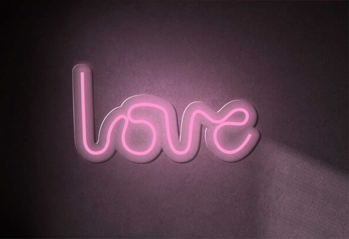 Luminária Parede Placa Neon Love Letreiro Led Decoração Luz