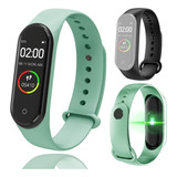 Reloj Smart Watch Smartband M4 New Con Oximetro + 2 Mallas Color De La Malla Malla Negra + Malla Azul Color De La Caja Caja Negra