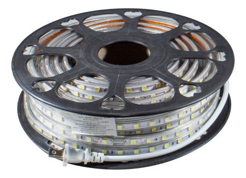 Manguera Led 5050 Luz Blanca Rollo 25 Metros C/ Clavija 110v Luz Blanco Frío