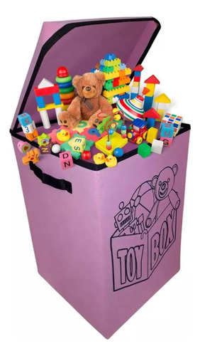 Cesto Organizador Infantil Brinquedo Roupa Suja Dobrável Tnt