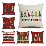 Conjunto De 6 Pares De Capas De Almofada De Natal Com Decora