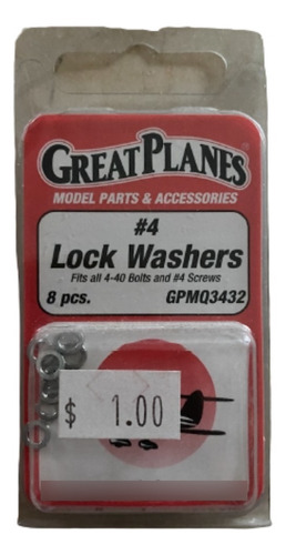 Great Planes #4 Lock Washers Gpmq3432 Radio Control