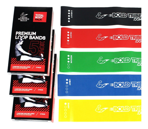 Pack 15 Ligas De Resistencia Piernas Loop Bands Yoga Tapout