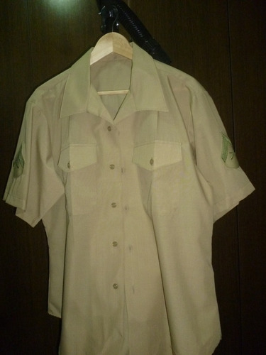 Camisa Khaki Corta Militar Infantería Marina Norteamericana