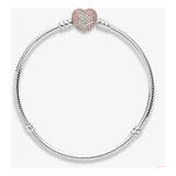 Brazalete Pandora Corazón Brillante Plata