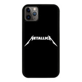 Funda Uso Rudo Tpu Para iPhone Metallica Rock Letras Negro