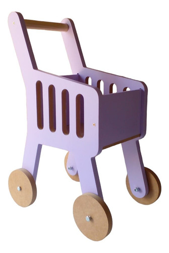 Carrito De Compras De Madera Juguete Montessori Pintado