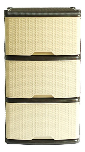 Mueble Organizador Rattan Rimo X 3 Cajones Wengue - Beige